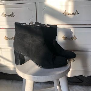Black Suede Heel Booties 8